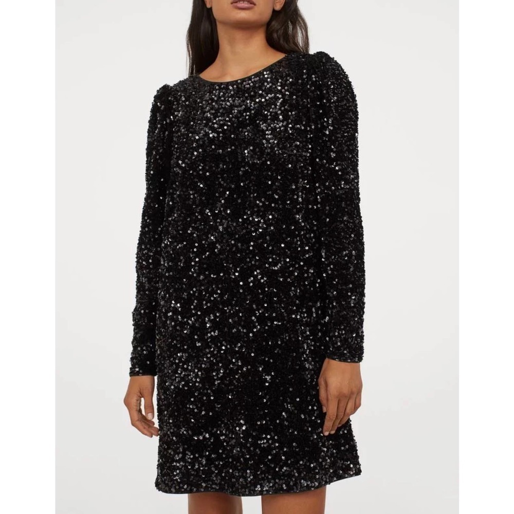H&M Black Sequin Mini Dress - Picture 2 of 13